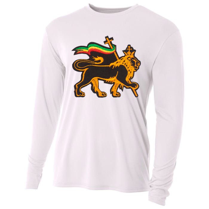 Rasta Lion Of Judah Pride Of Judaism Ethiopia And Christian Cooling Performance Long Sleeve Crew