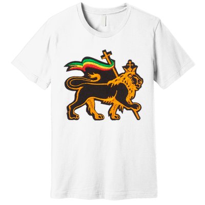 Rasta Lion Of Judah Pride Of Judaism Ethiopia And Christian Premium T-Shirt