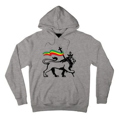 Rasta Lion Of Judah Rastafarian Reggae Lion And Christian Tall Hoodie