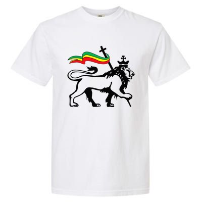 Rasta Lion Of Judah Rastafarian Reggae Lion And Christian Garment-Dyed Heavyweight T-Shirt