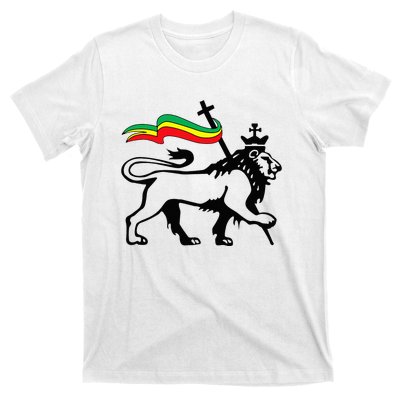 Rasta Lion Of Judah Rastafarian Reggae Lion And Christian T-Shirt