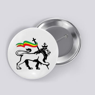 Rasta Lion Of Judah Rastafarian Reggae Lion And Christian Button