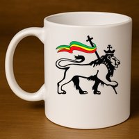 Rasta Lion Of Judah Rastafarian Reggae Lion And Christian 11oz C Handle Ceramic Mug