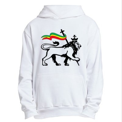 Rasta Lion Of Judah Rastafarian Reggae Lion And Christian Urban Pullover Hoodie