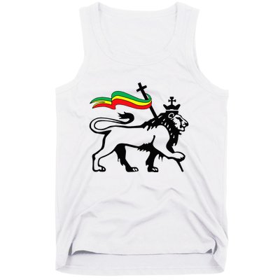 Rasta Lion Of Judah Rastafarian Reggae Lion And Christian Tank Top