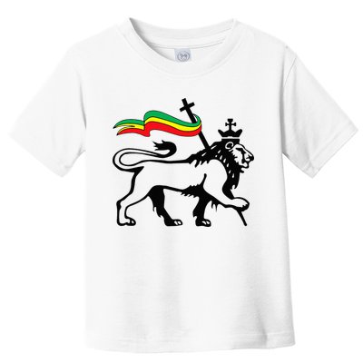 Rasta Lion Of Judah Rastafarian Reggae Lion And Christian Toddler T-Shirt