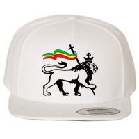 Rasta Lion Of Judah Rastafarian Reggae Lion And Christian Wool Snapback Cap