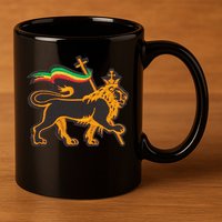 Rasta Lion Of Judah Pride Of Judaism Ethiopia And Christian 11oz C Handle Ceramic Mug
