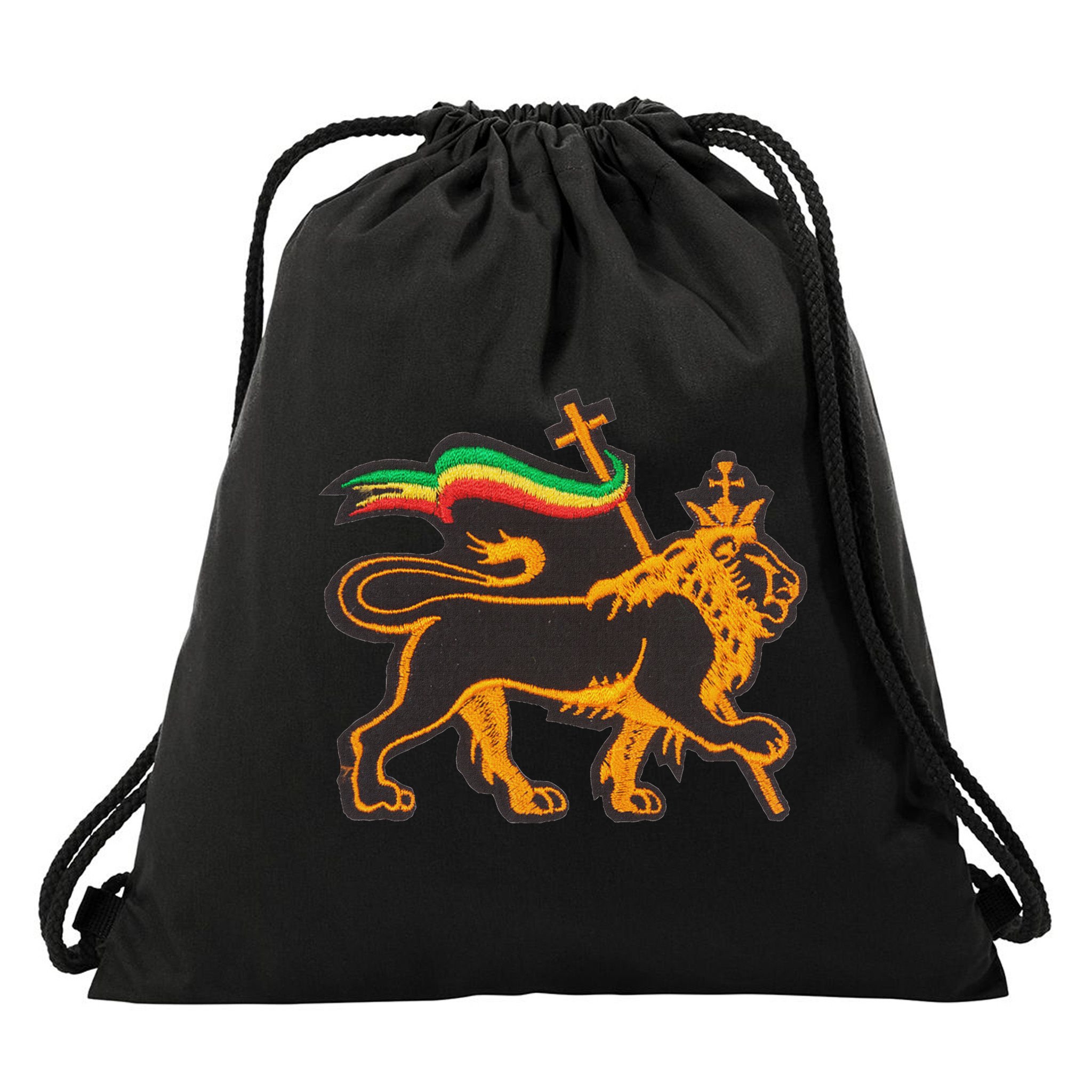 Rasta Lion Of Judah Pride Of Judaism Ethiopia And Christian Drawstring Bag