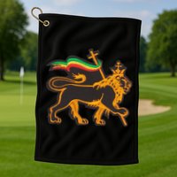 Rasta Lion Of Judah Pride Of Judaism Ethiopia And Christian Golf Towel