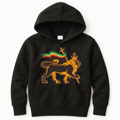 Rasta Lion Of Judah Pride Of Judaism Ethiopia And Christian Kids Hoodie