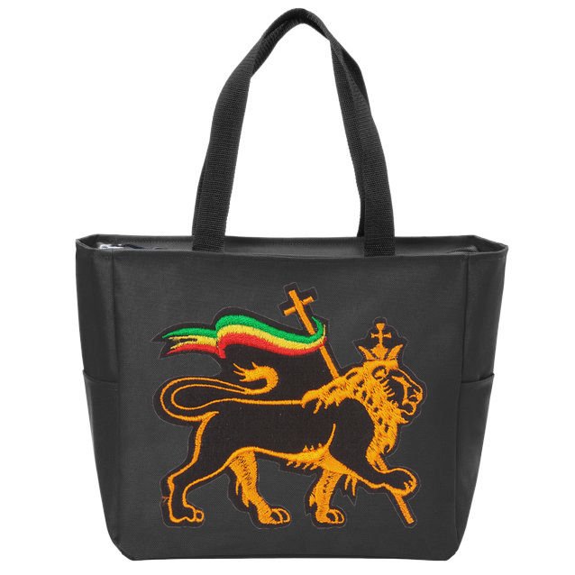 Rasta Lion Of Judah Pride Of Judaism Ethiopia And Christian Zip Tote Bag