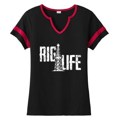 Rig Life Oilfield Ladies Halftime Notch Neck Tee