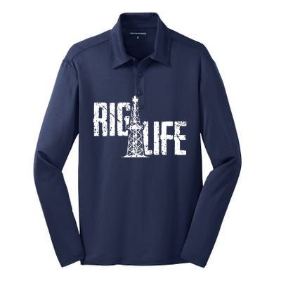 Rig Life Oilfield Silk Touch Performance Long Sleeve Polo