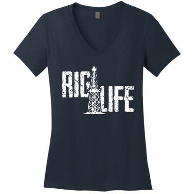 Rig Life Oilfield Women's V-Neck T-Shirt