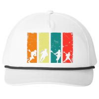 Retro Lacrosse Players Lax Stick Vintage Lacrosse Snapback Five-Panel Rope Hat