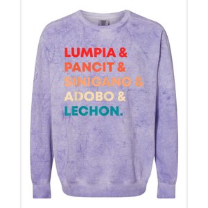 Retro Lumpia Pancit Sinigang Adobo Lechon Filipino Filipina Colorblast Crewneck Sweatshirt