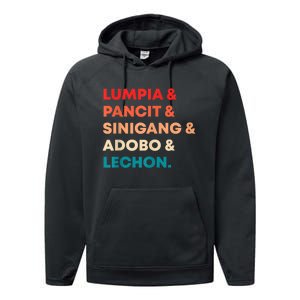 Retro Lumpia Pancit Sinigang Adobo Lechon Filipino Filipina Performance Fleece Hoodie