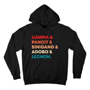 Retro Lumpia Pancit Sinigang Adobo Lechon Filipino Filipina Hoodie