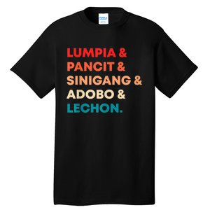 Retro Lumpia Pancit Sinigang Adobo Lechon Filipino Filipina Tall T-Shirt