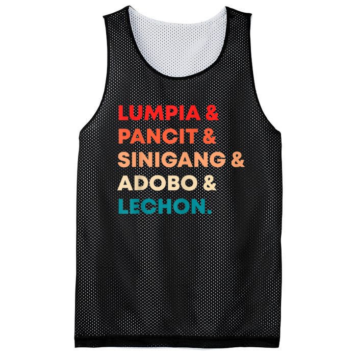 Retro Lumpia Pancit Sinigang Adobo Lechon Filipino Filipina Mesh Reversible Basketball Jersey Tank