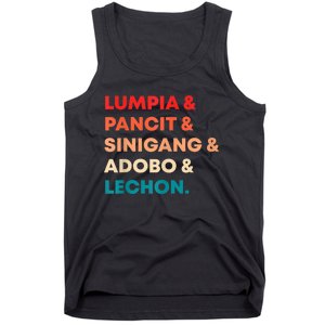 Retro Lumpia Pancit Sinigang Adobo Lechon Filipino Filipina Tank Top