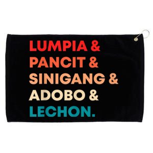 Retro Lumpia Pancit Sinigang Adobo Lechon Filipino Filipina Grommeted Golf Towel