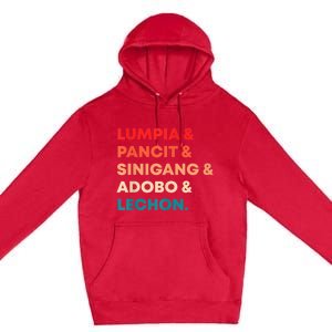 Retro Lumpia Pancit Sinigang Adobo Lechon Filipino Filipina Premium Pullover Hoodie