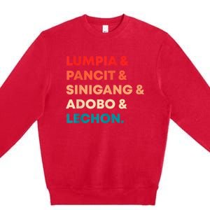 Retro Lumpia Pancit Sinigang Adobo Lechon Filipino Filipina Premium Crewneck Sweatshirt