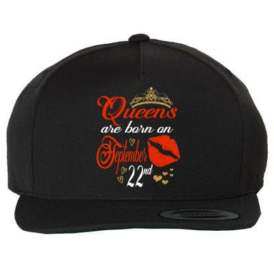 Red Lip Print Queens Are Born On September 22nd Virgo Gift Wool Snapback Cap