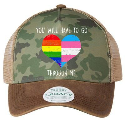 Retro Lgbtq Pride You’Ll Have To Go Through Me Legacy Tie Dye Trucker Hat