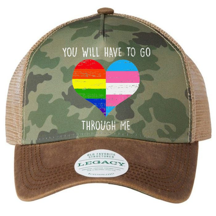 Retro Lgbtq Pride You’Ll Have To Go Through Me Legacy Tie Dye Trucker Hat