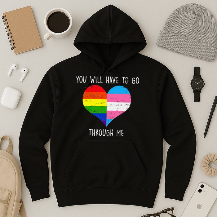 Retro Lgbtq Pride You’Ll Have To Go Through Me Hoodie