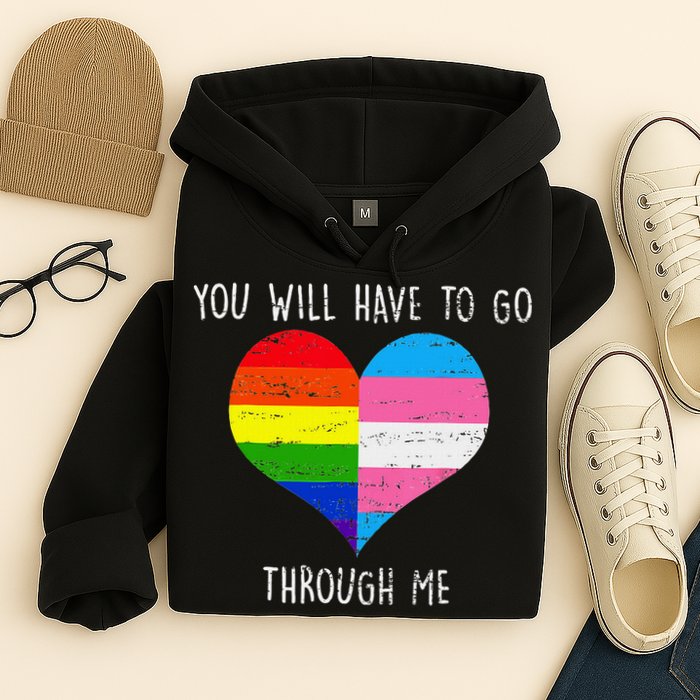 Retro Lgbtq Pride You’Ll Have To Go Through Me Hoodie
