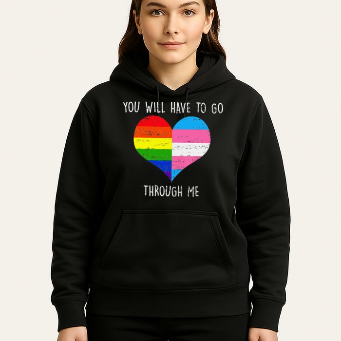 Retro Lgbtq Pride You’Ll Have To Go Through Me Hoodie