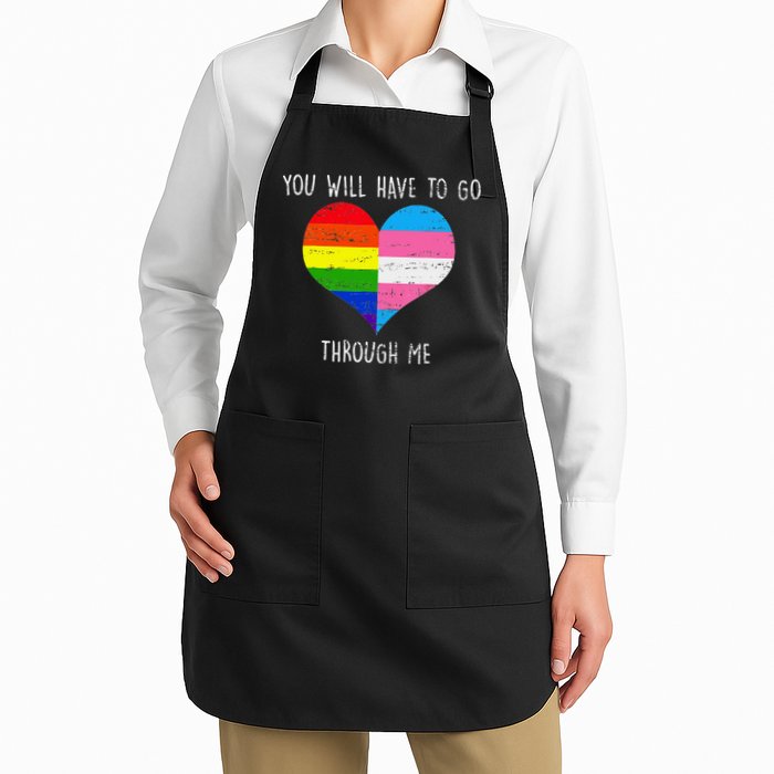 Retro Lgbtq Pride You’Ll Have To Go Through Me Apron