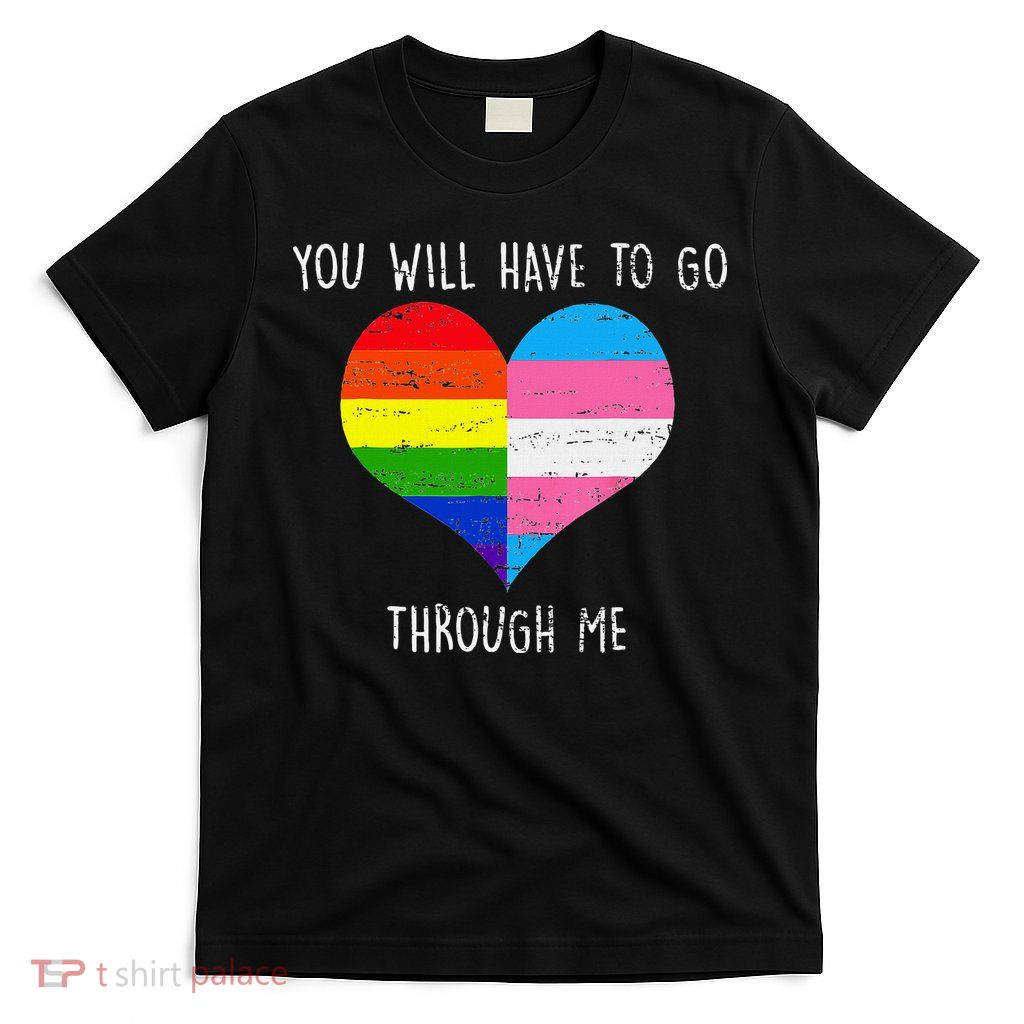 Retro Lgbtq Pride You’Ll Have To Go Through Me T-Shirt