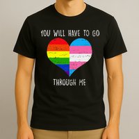 Retro Lgbtq Pride You’Ll Have To Go Through Me T-Shirt