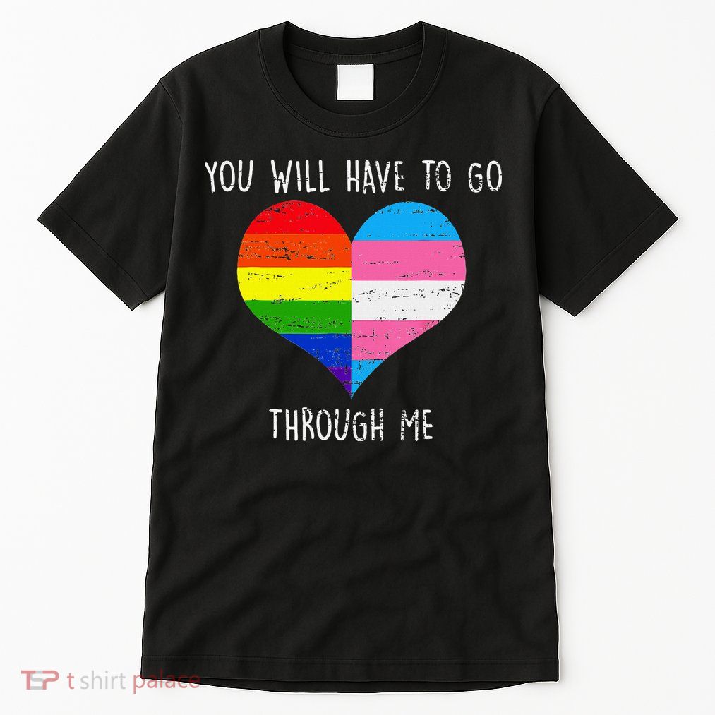 Retro Lgbtq Pride You’Ll Have To Go Through Me Tall T-Shirt