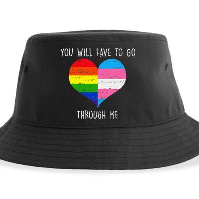 Retro Lgbtq Pride You’Ll Have To Go Through Me Sustainable Bucket Hat