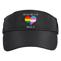 Retro Lgbtq Pride You’Ll Have To Go Through Me Adult Drive Performance Visor