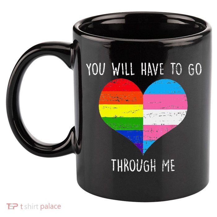 Retro Lgbtq Pride You’Ll Have To Go Through Me 11oz C Handle Ceramic Mug