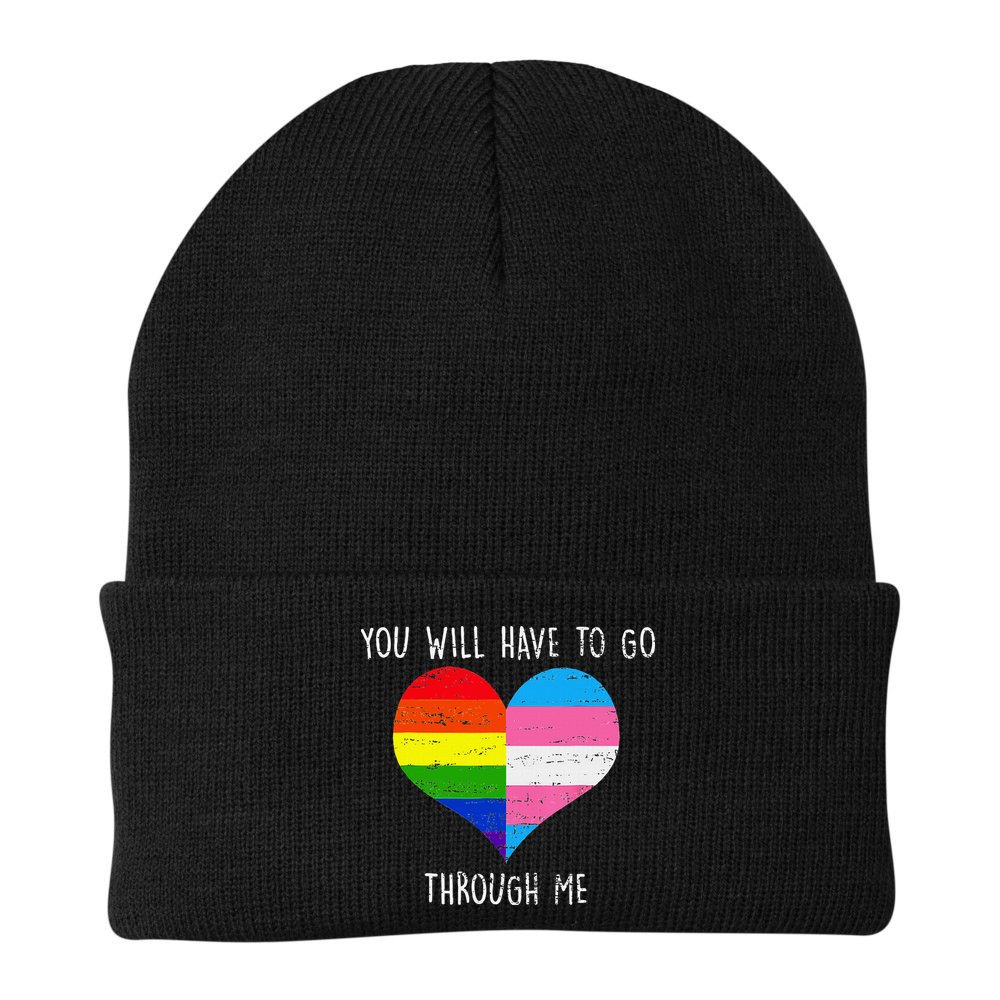 Retro Lgbtq Pride You’Ll Have To Go Through Me Beanie