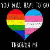 Retro Lgbtq Pride You’Ll Have To Go Through Me Drawstring Bag
