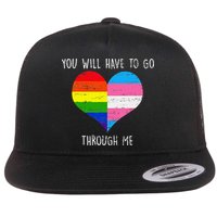 Retro Lgbtq Pride You’Ll Have To Go Through Me Flatbill Hat