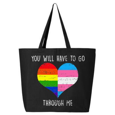 Retro Lgbtq Pride You’Ll Have To Go Through Me 25L Jumbo Tote