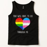 Retro Lgbtq Pride You’Ll Have To Go Through Me Tank Top