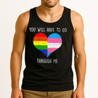 Retro Lgbtq Pride You’Ll Have To Go Through Me Tank Top