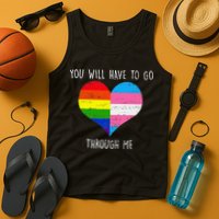 Retro Lgbtq Pride You’Ll Have To Go Through Me Tank Top