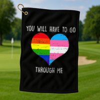 Retro Lgbtq Pride You’Ll Have To Go Through Me Golf Towel